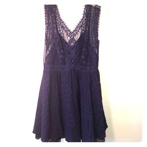 Free People Deep Purple Lacy Dress